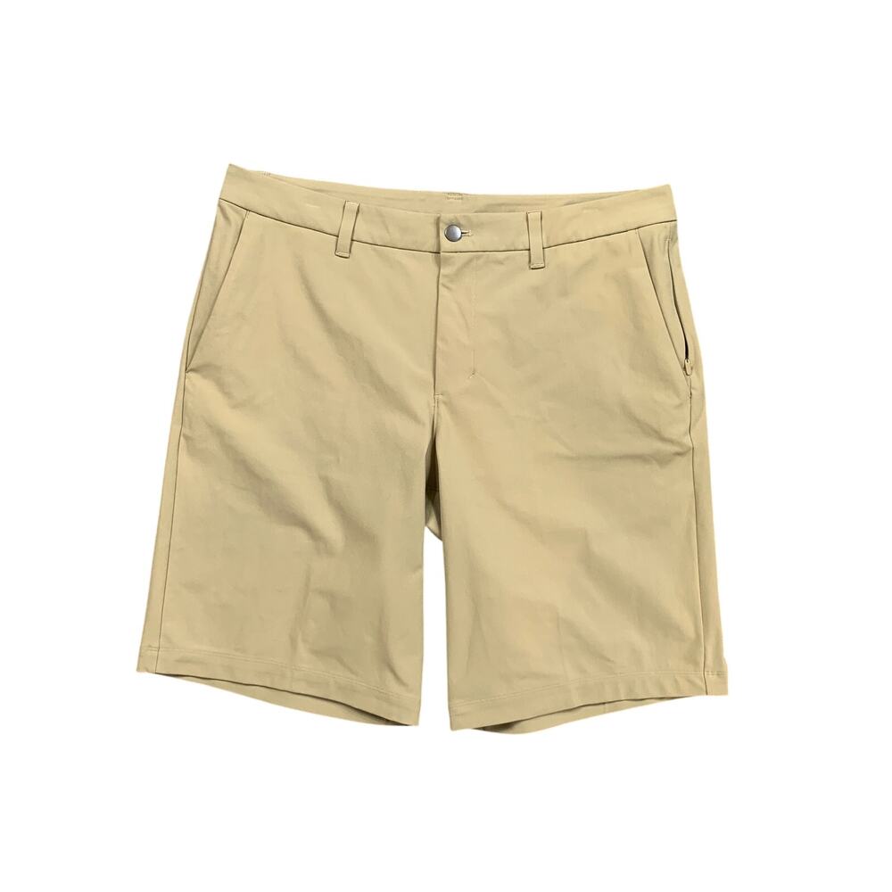 Lululemon Shorts Mens 34 Beige Commission Classic Warpstreme Flat Front Golf